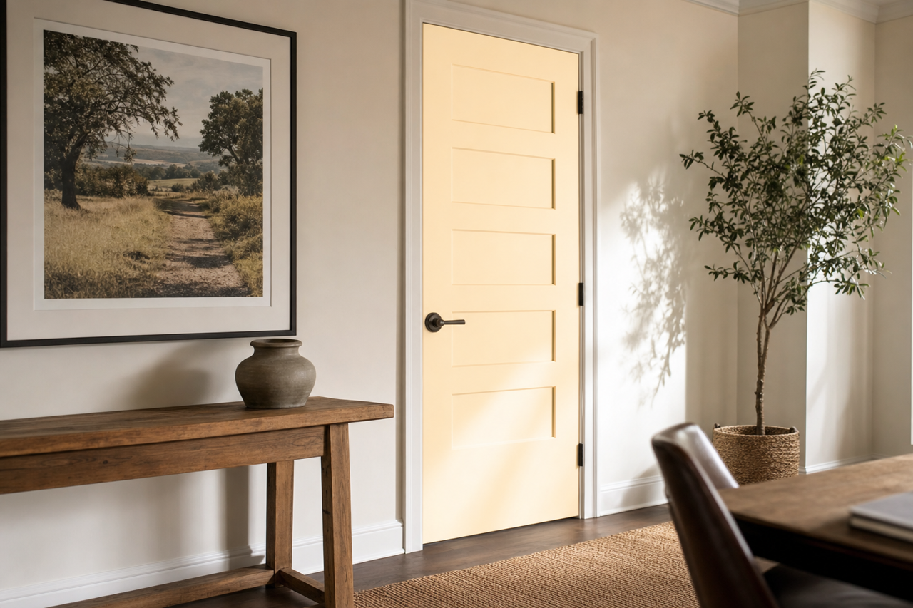 Cream by Benjamin Moore on interior-doors