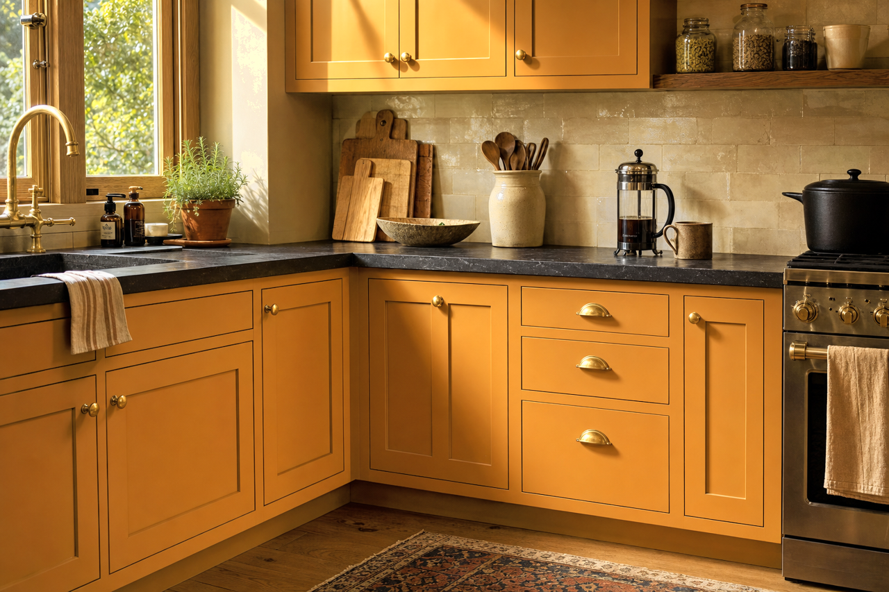 Dash by Benjamin Moore on cabinets