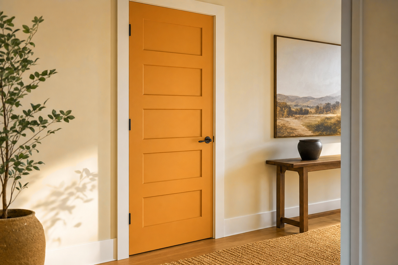 Peanut by Benjamin Moore on interior-doors
