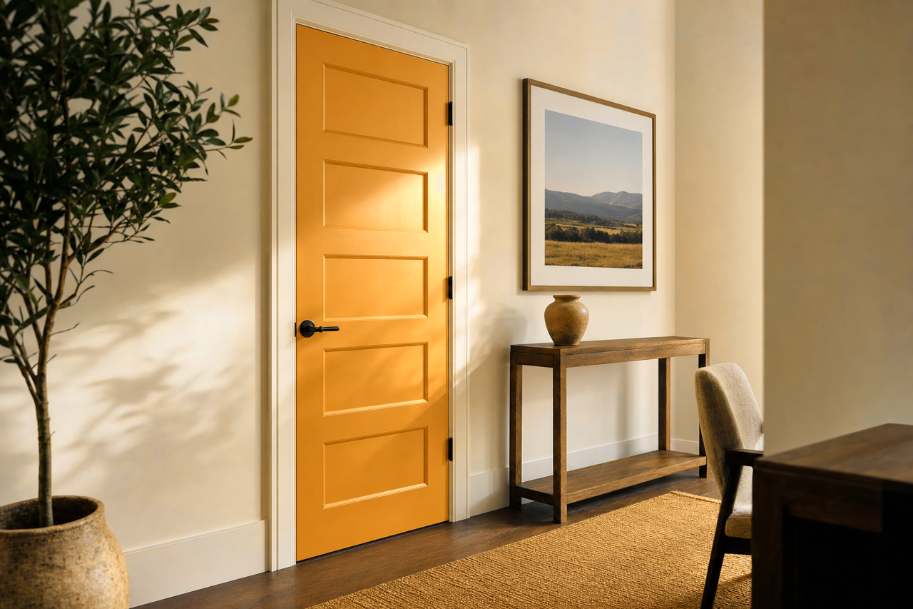 Apple by Benjamin Moore on interior-doors