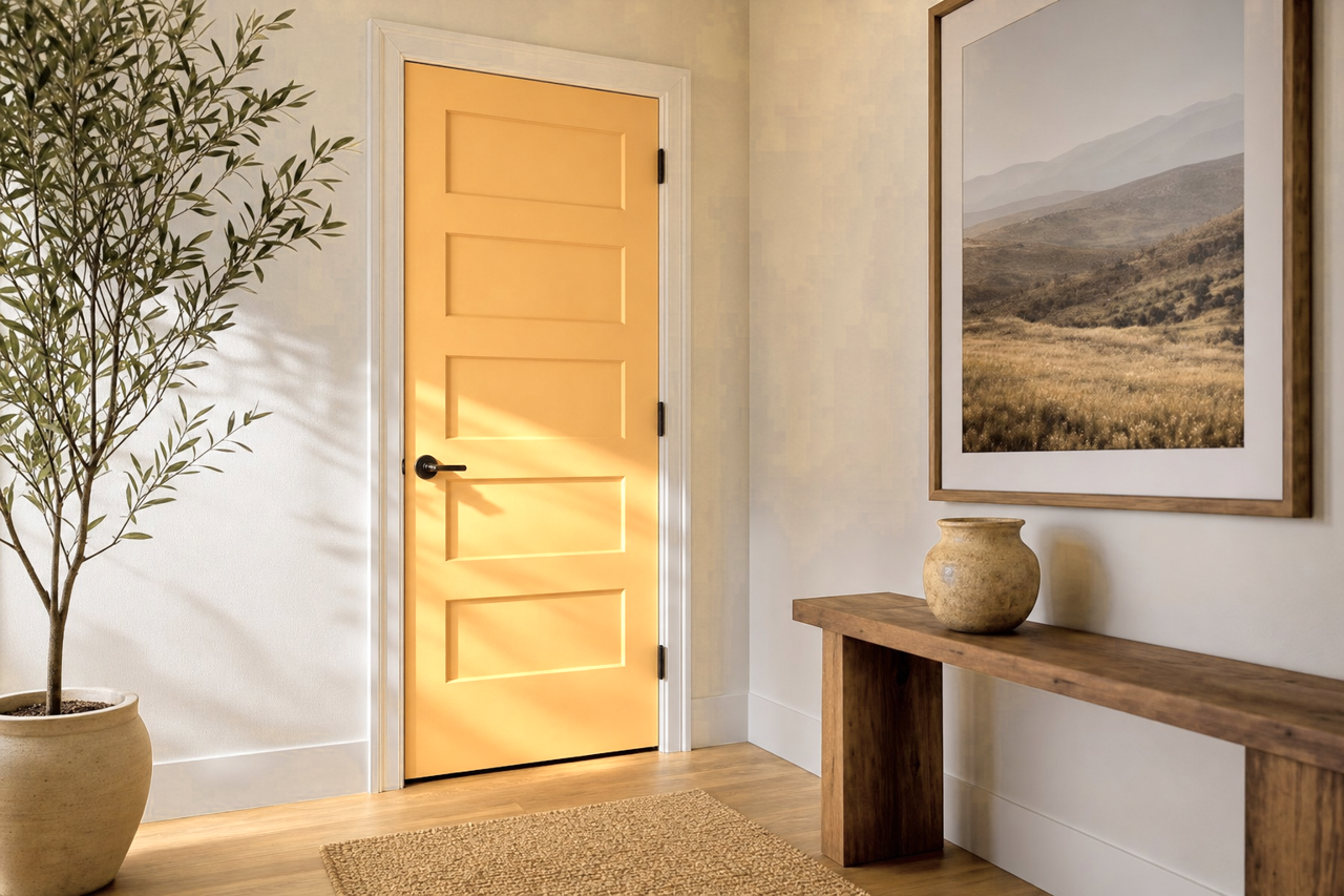 Amber by Benjamin Moore on interior-doors