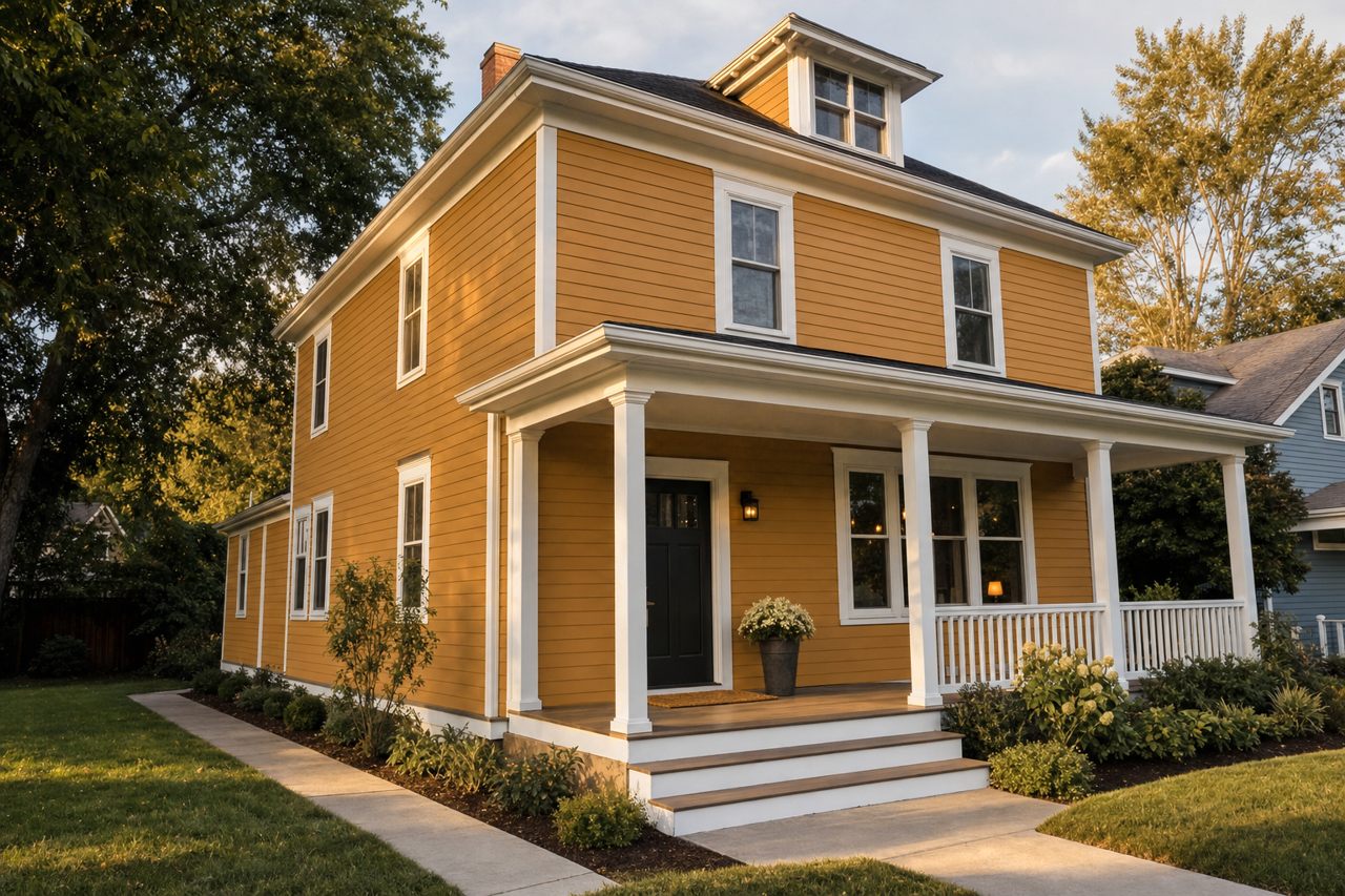 Caramel by Benjamin Moore on exterior
