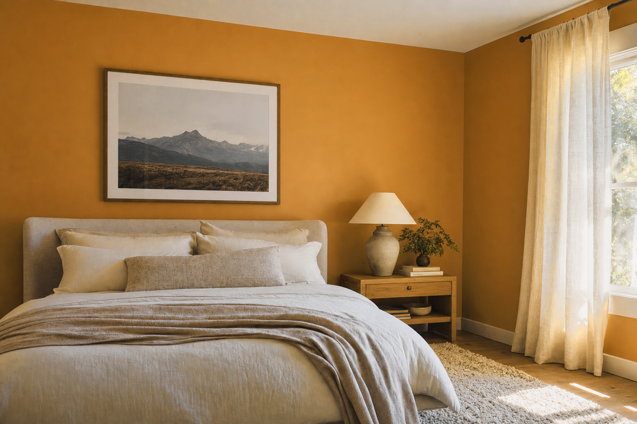 Caramel by Benjamin Moore on interiors