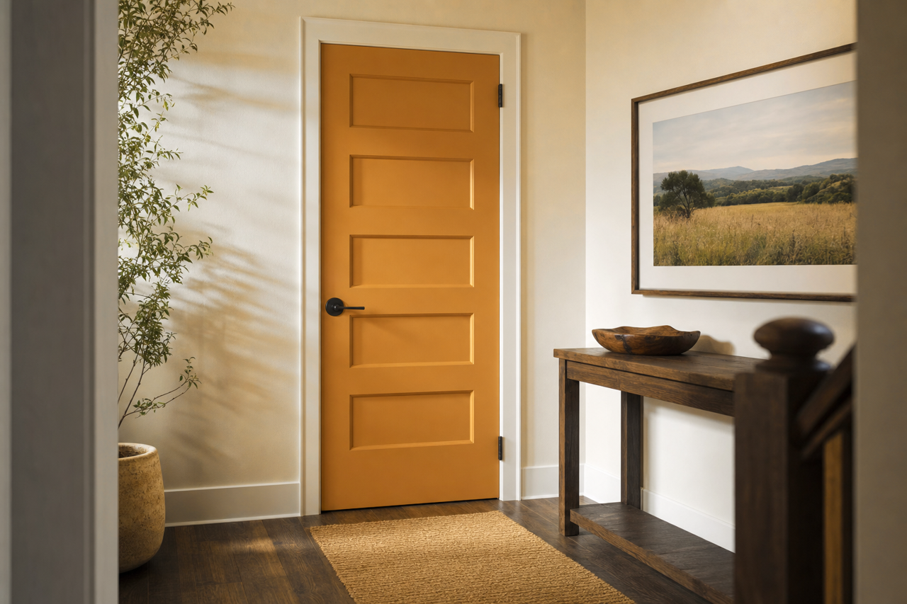 Turmeric by Benjamin Moore on interior-doors