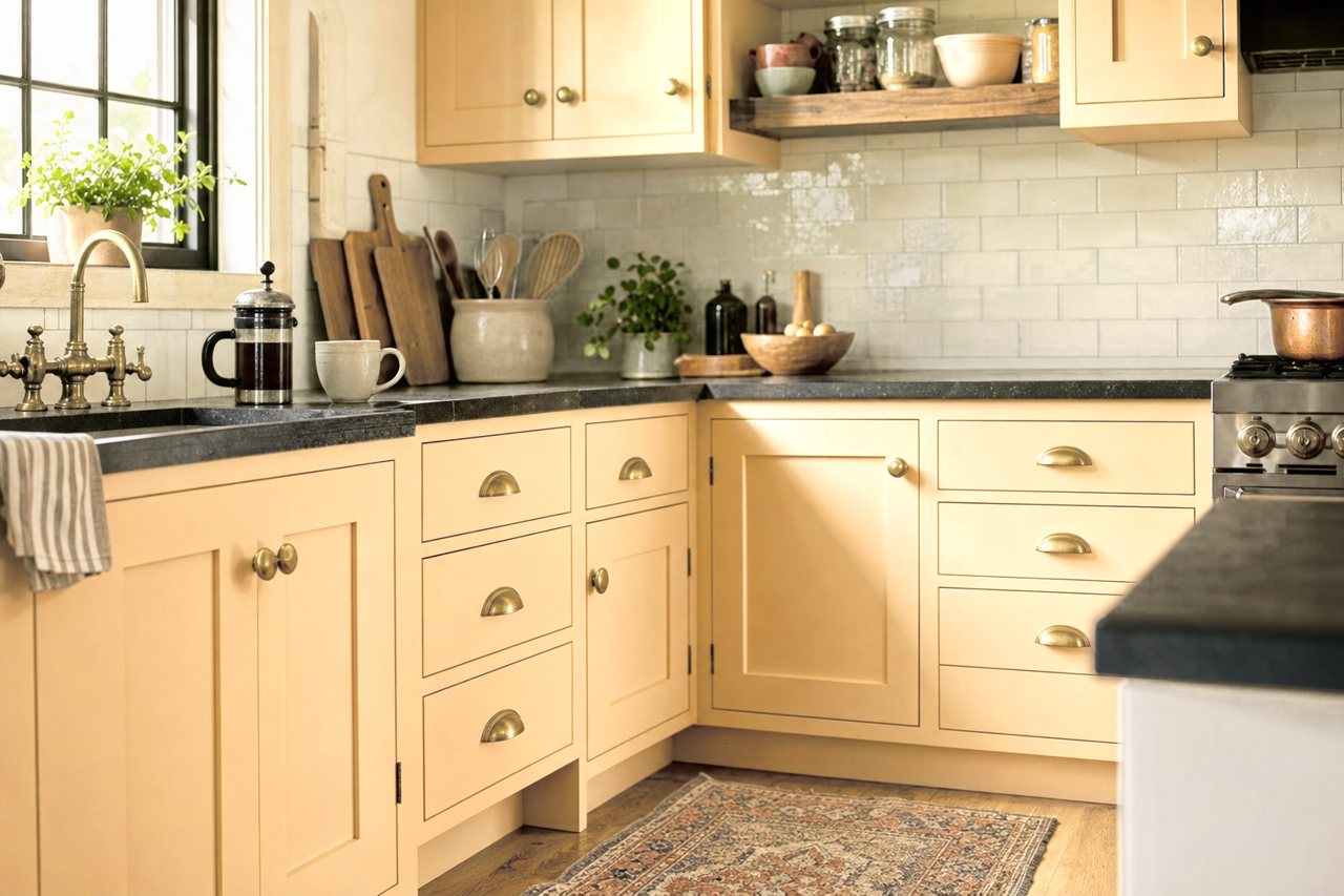 Oklahoma by Benjamin Moore on cabinets