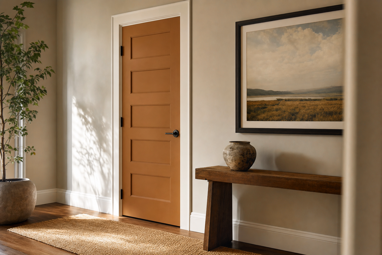 Coppertone by Benjamin Moore on interior-doors