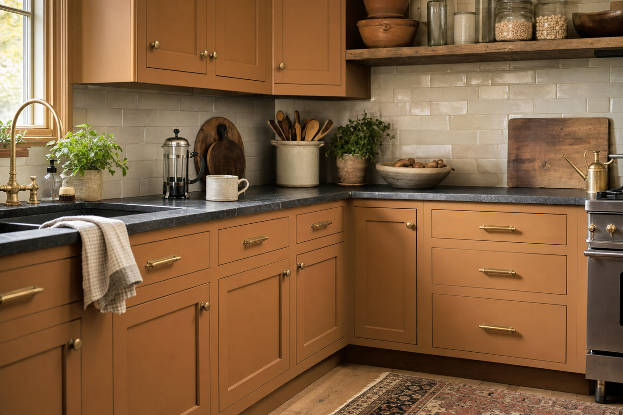 Tawny by Benjamin Moore on cabinets