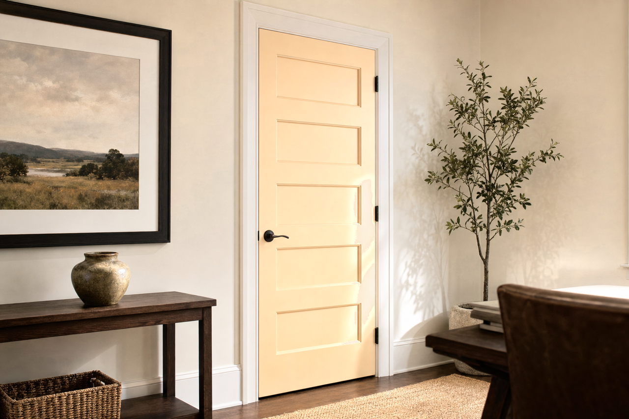 Yellow by Benjamin Moore on interior-doors