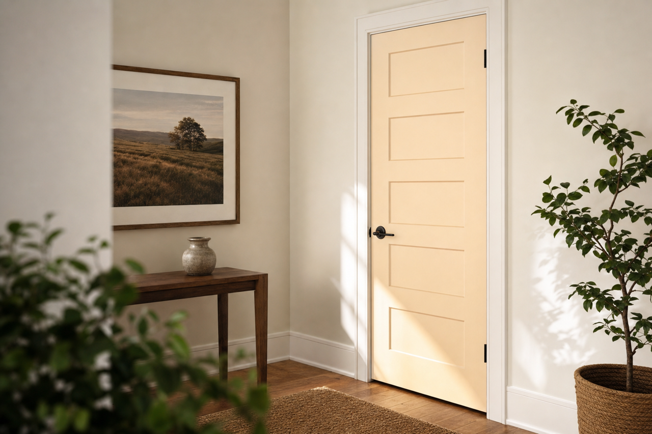 Hazelnut by Benjamin Moore on interior-doors