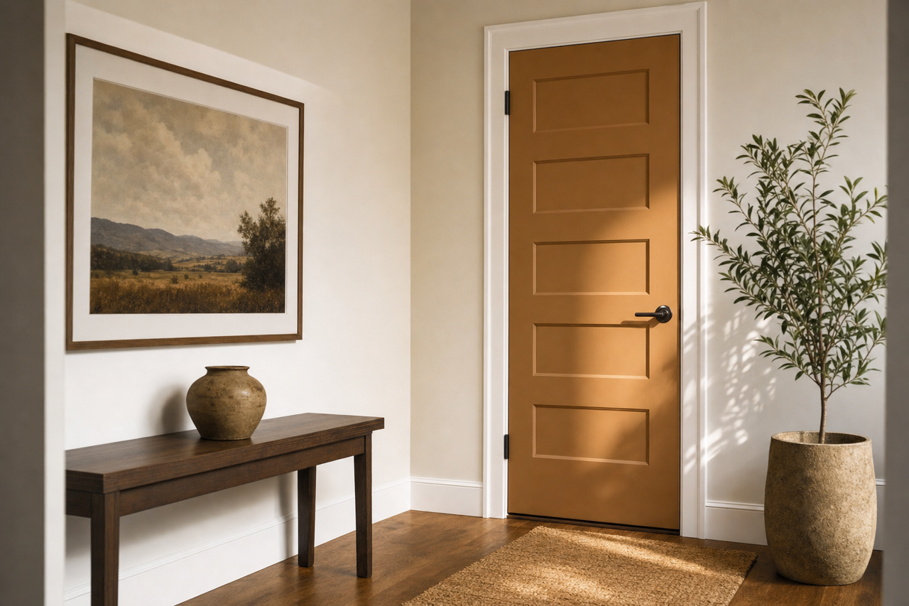 Warm by Benjamin Moore on interior-doors