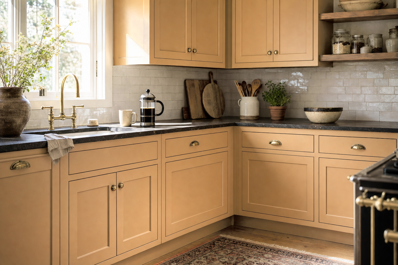 Peanut by Benjamin Moore on cabinets