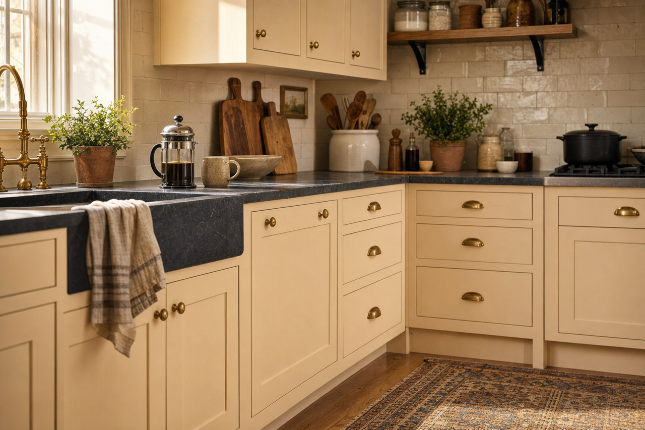 Mystic by Benjamin Moore on cabinets