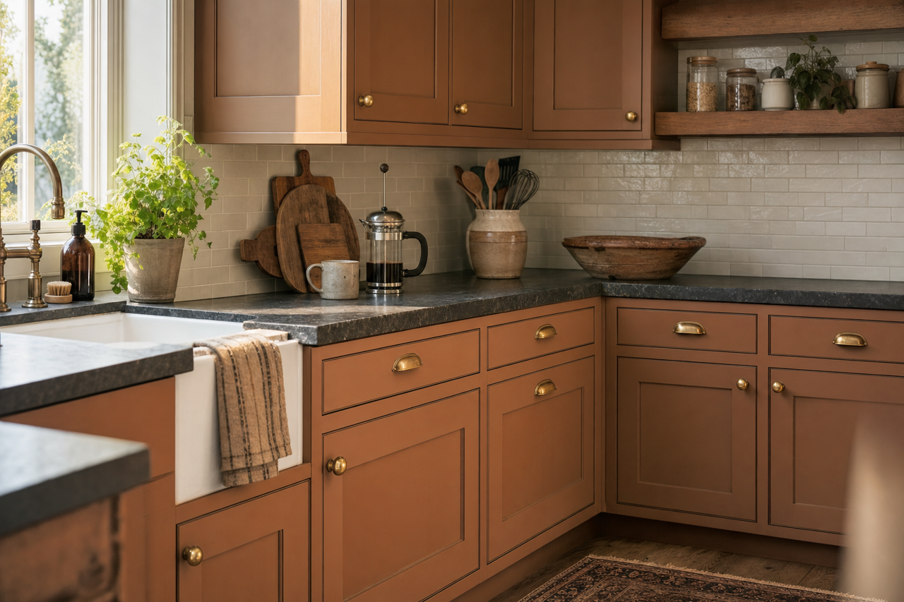 Log by Benjamin Moore on cabinets