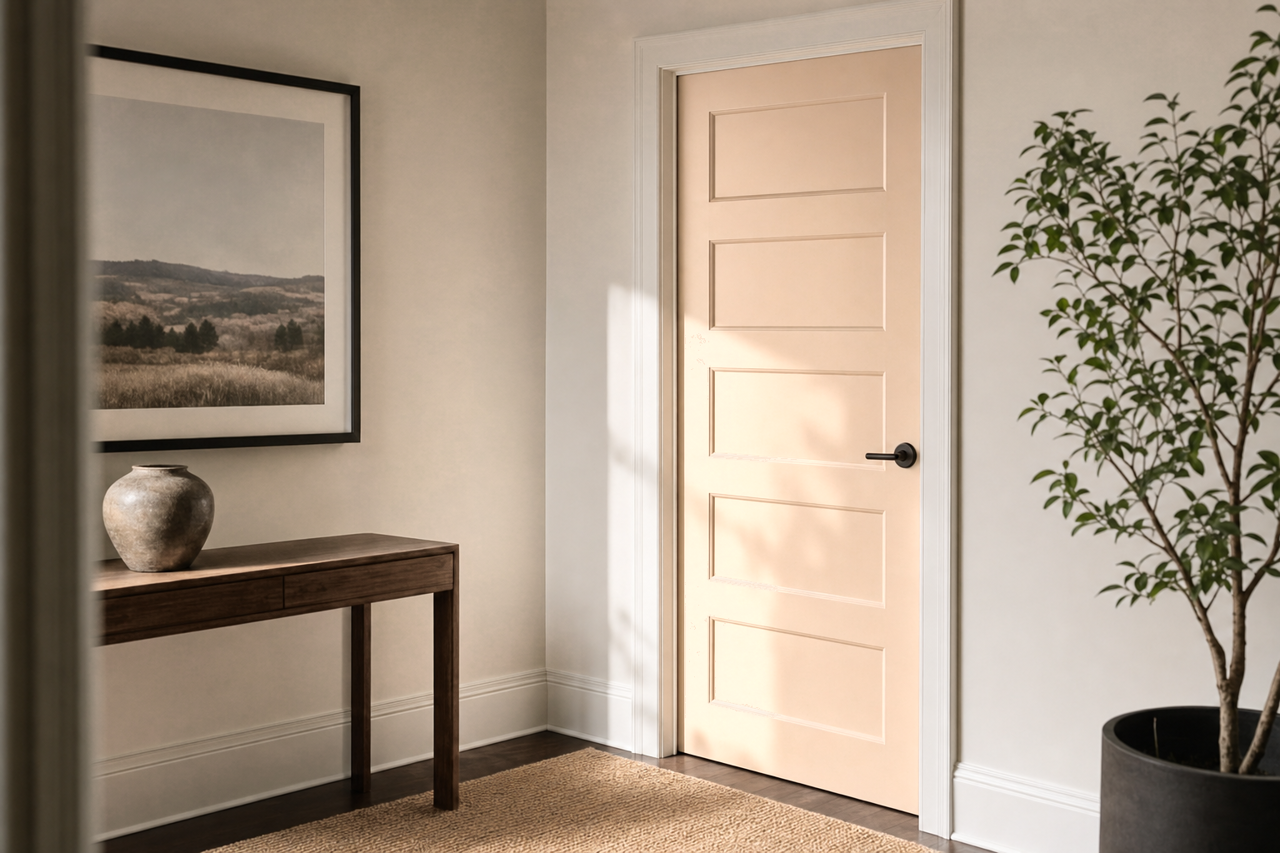 Burlap by Benjamin Moore on interior-doors