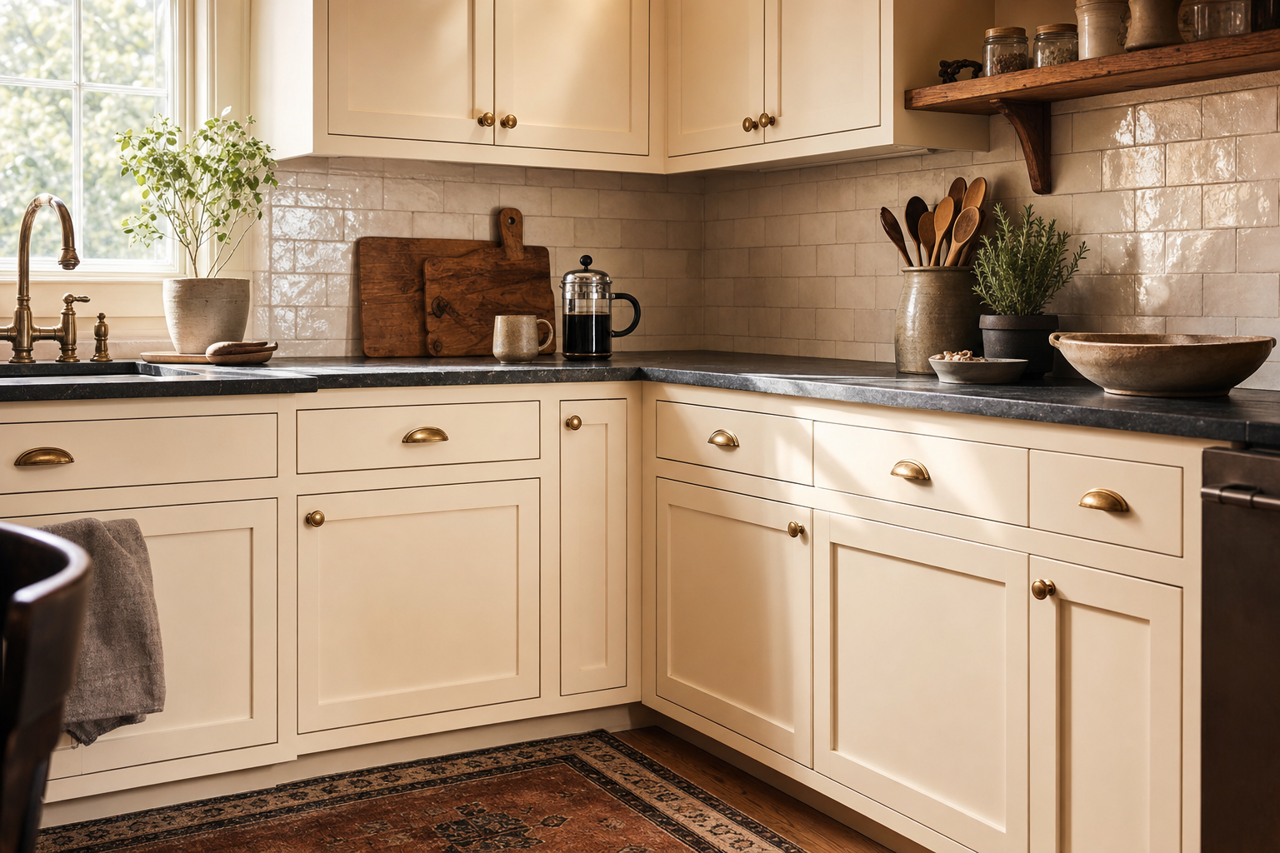 Winter by Benjamin Moore on cabinets