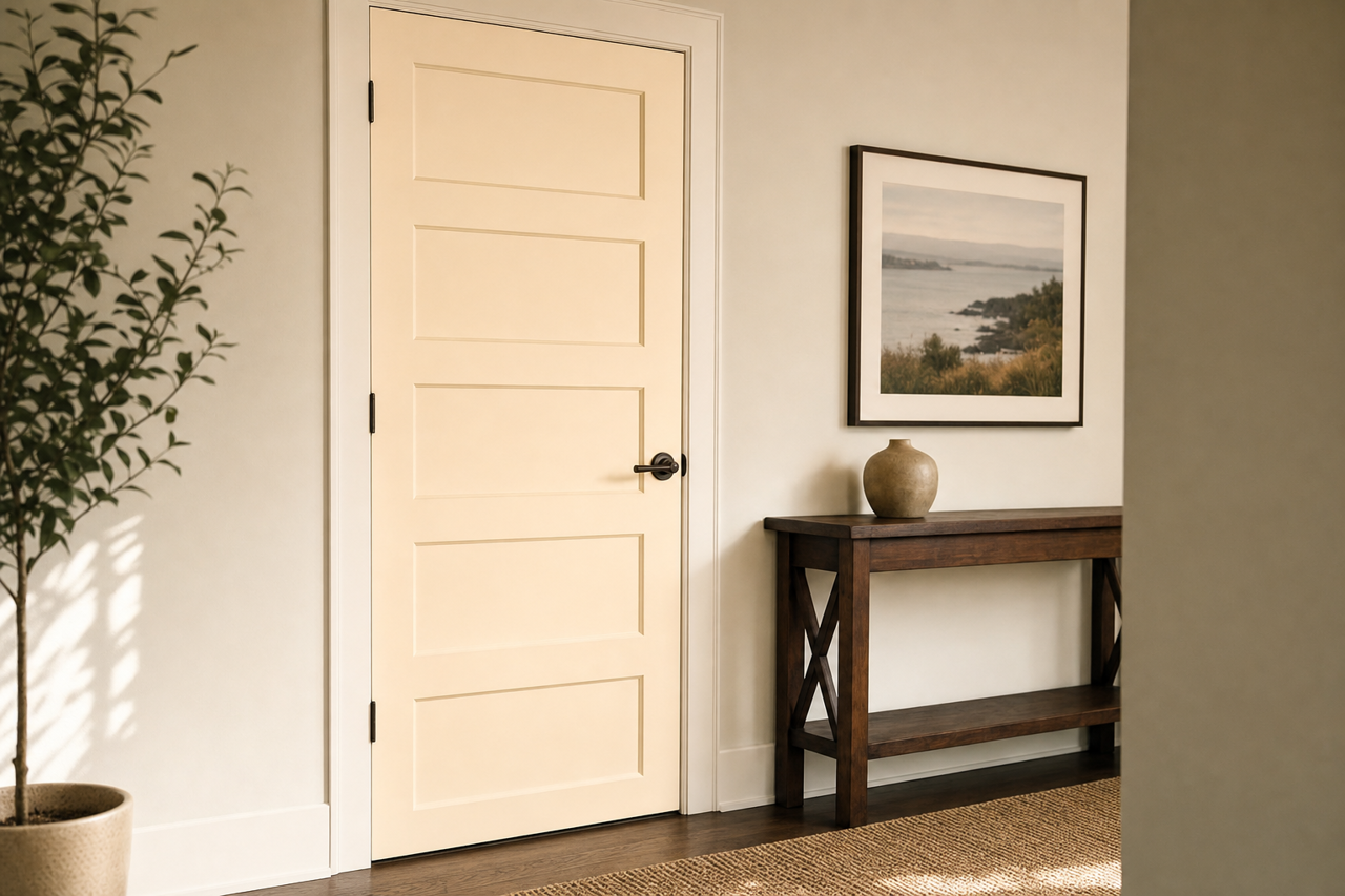 Winter by Benjamin Moore on interior-doors