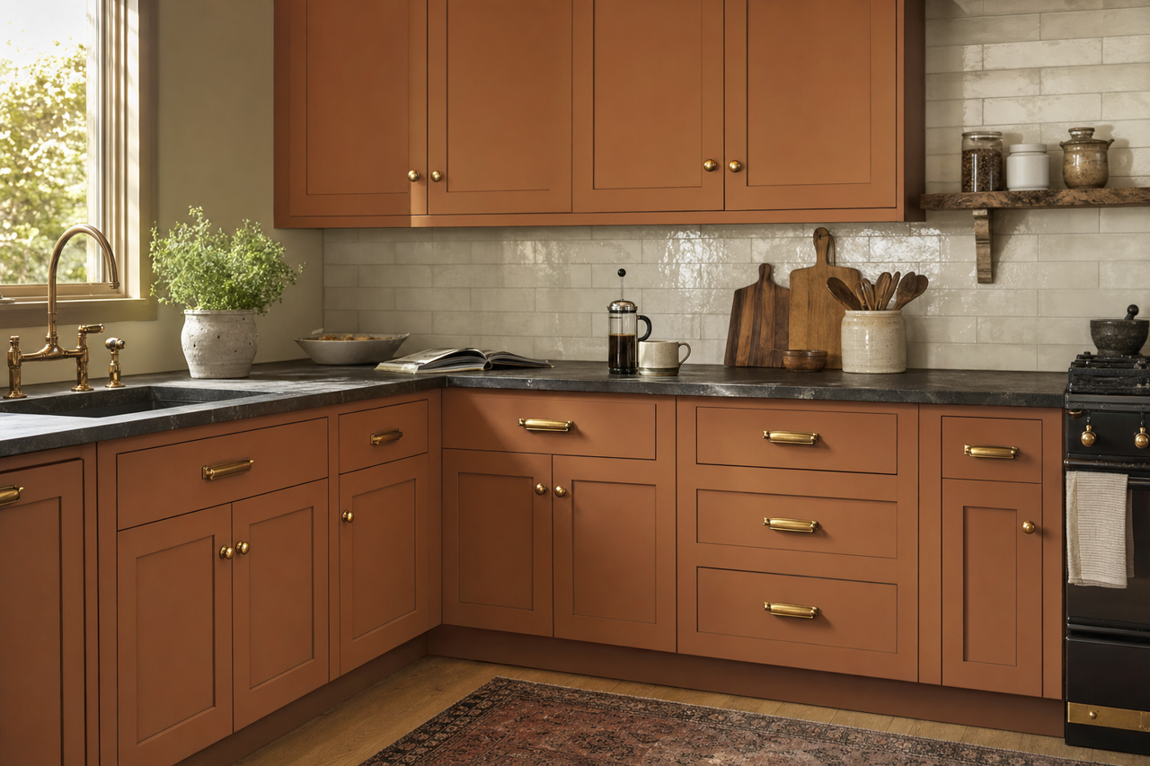 Marsh by Benjamin Moore on cabinets