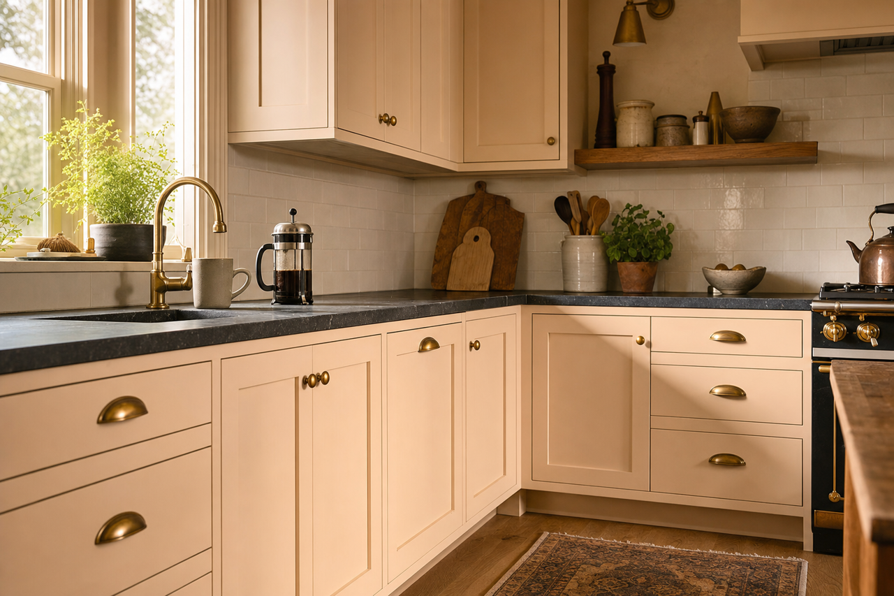 Soft by Benjamin Moore on cabinets