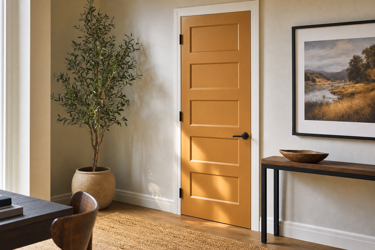 Golden by Benjamin Moore on interior-doors