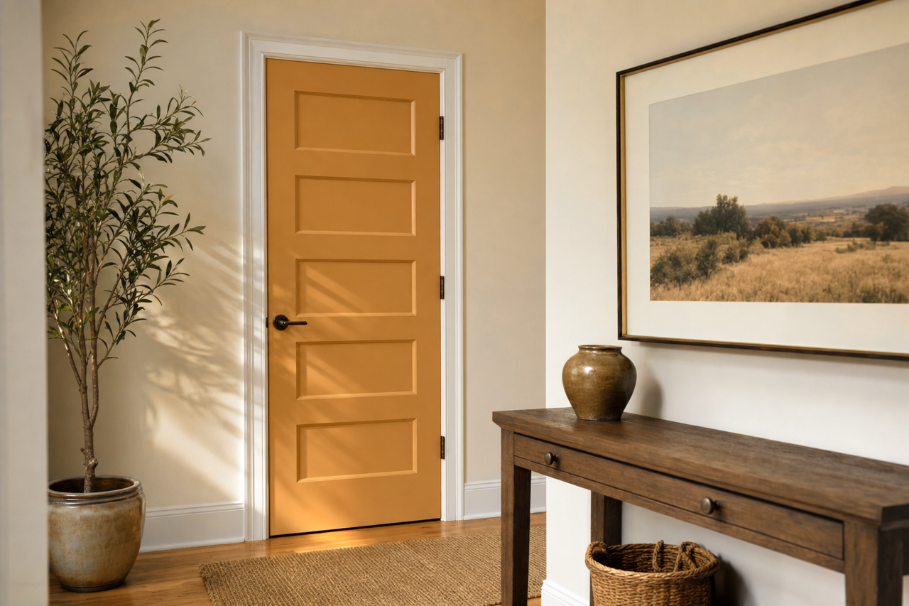 Golden by Benjamin Moore on interior-doors