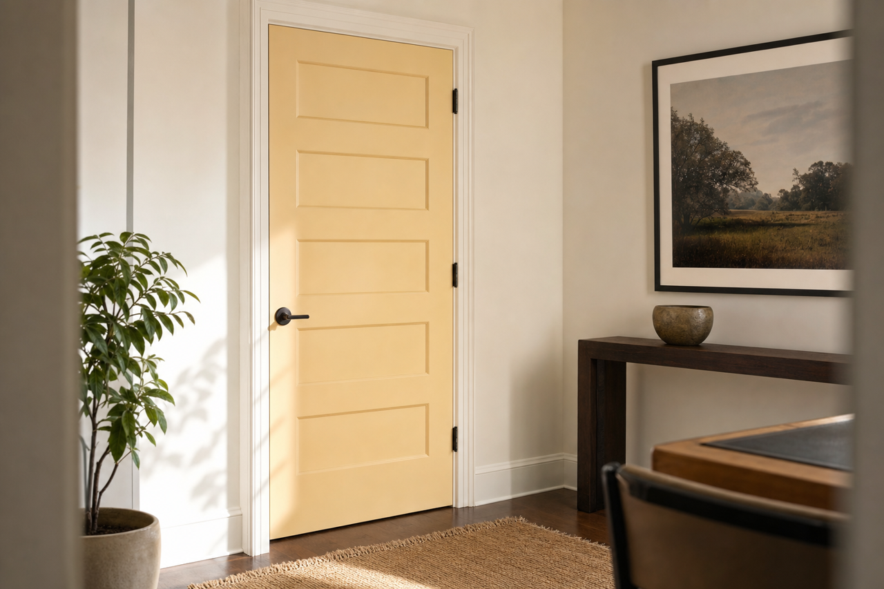 Butter by Benjamin Moore on interior-doors