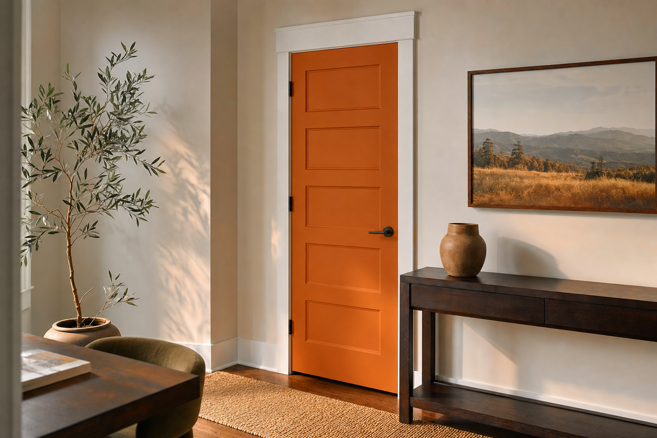 Gold by Benjamin Moore on interior-doors