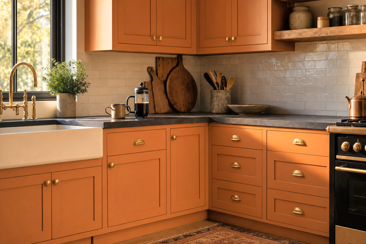 Bronze by Benjamin Moore on cabinets