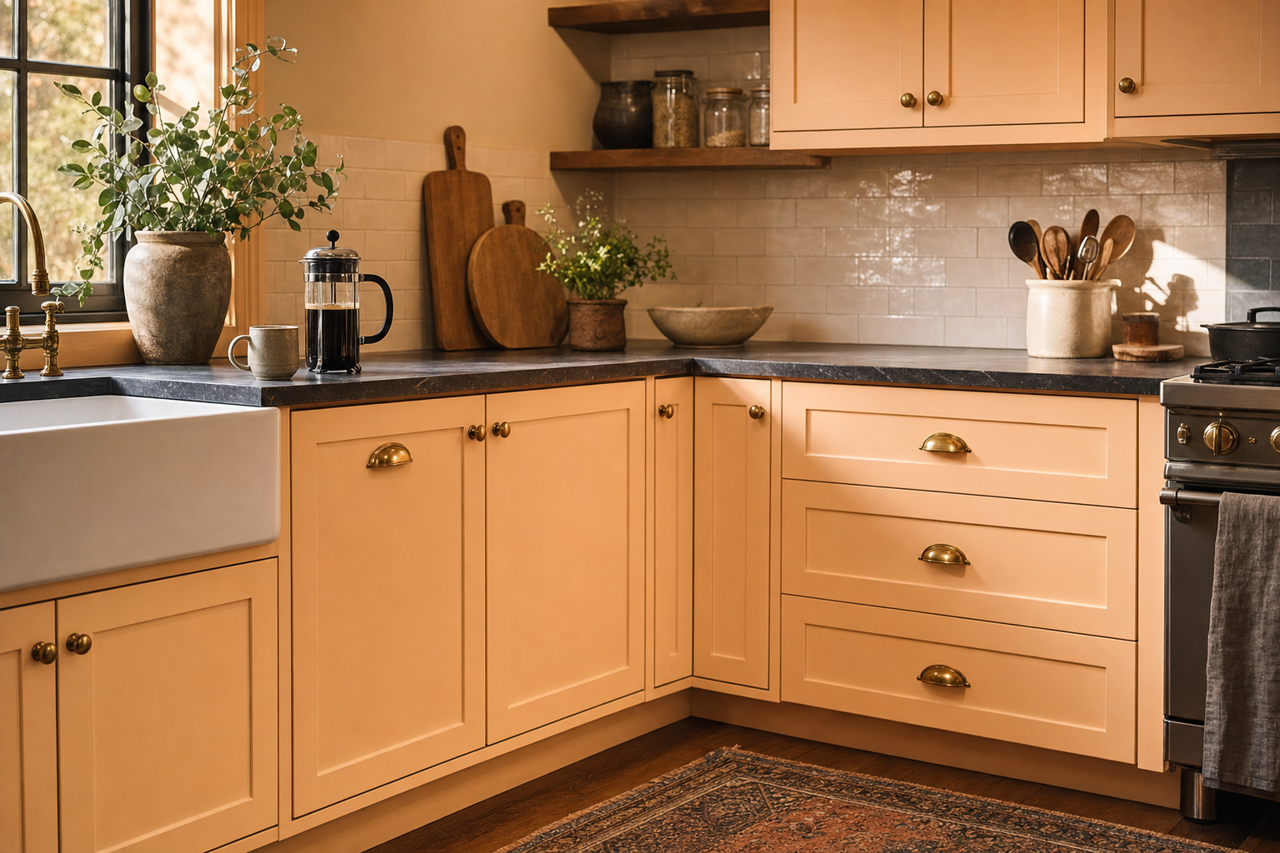 Pale by Benjamin Moore on cabinets