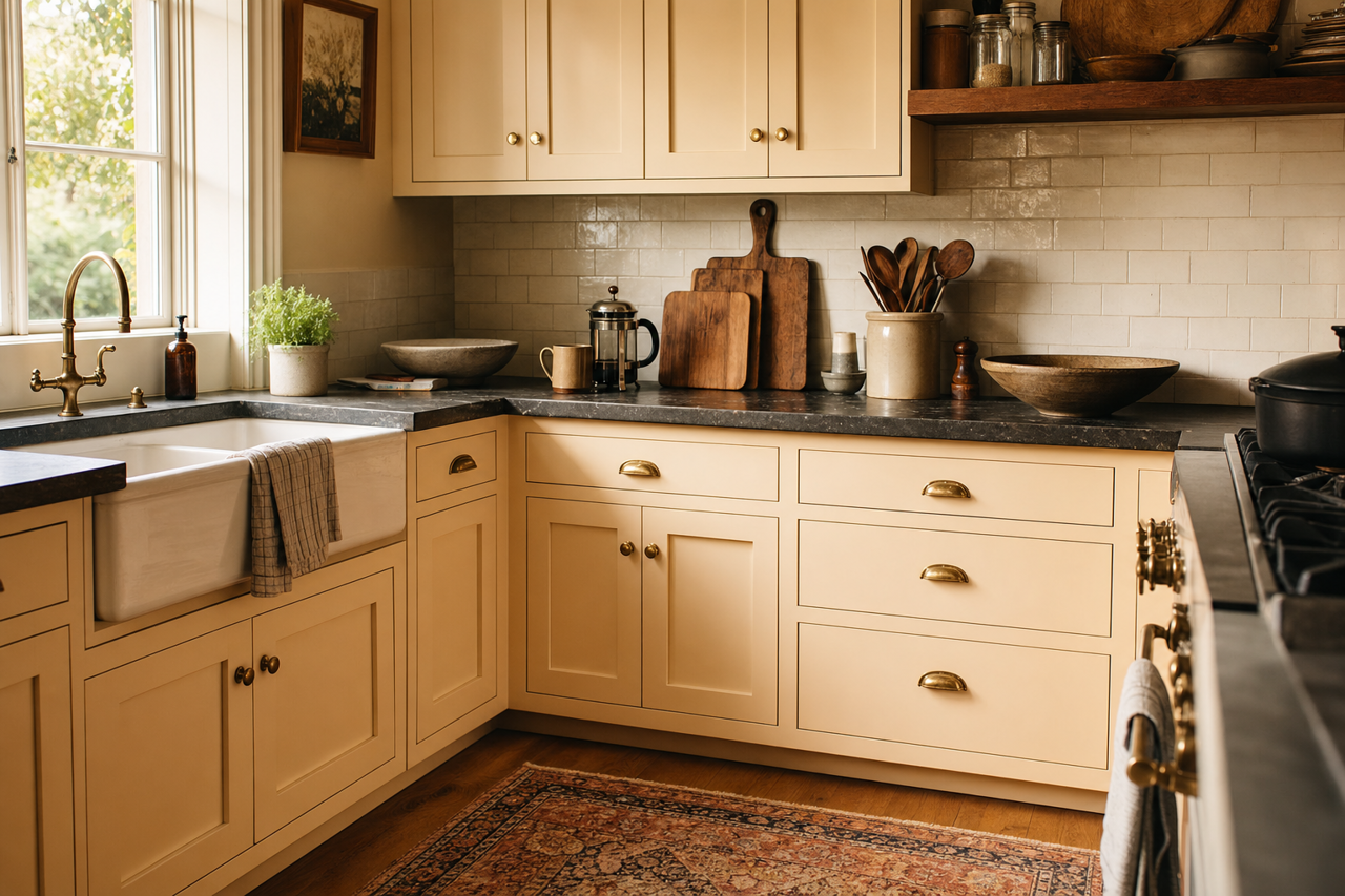 Adobe by Benjamin Moore on cabinets