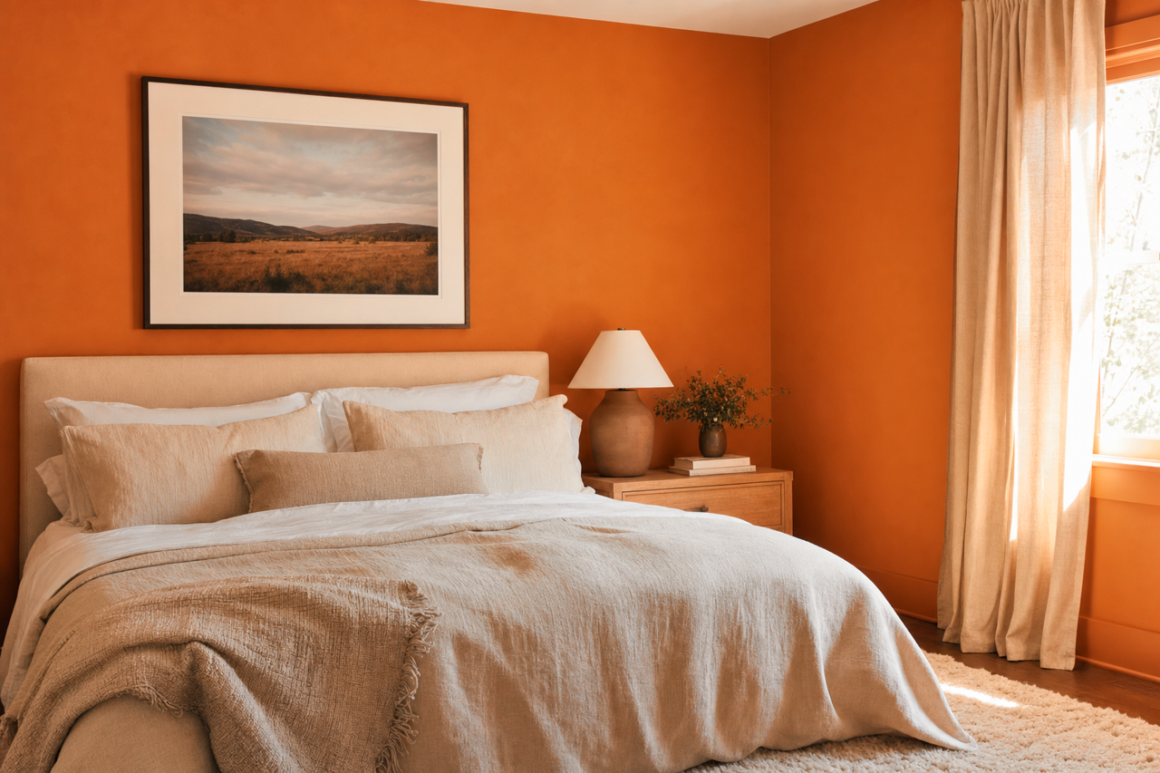 Burnt by Benjamin Moore on interiors