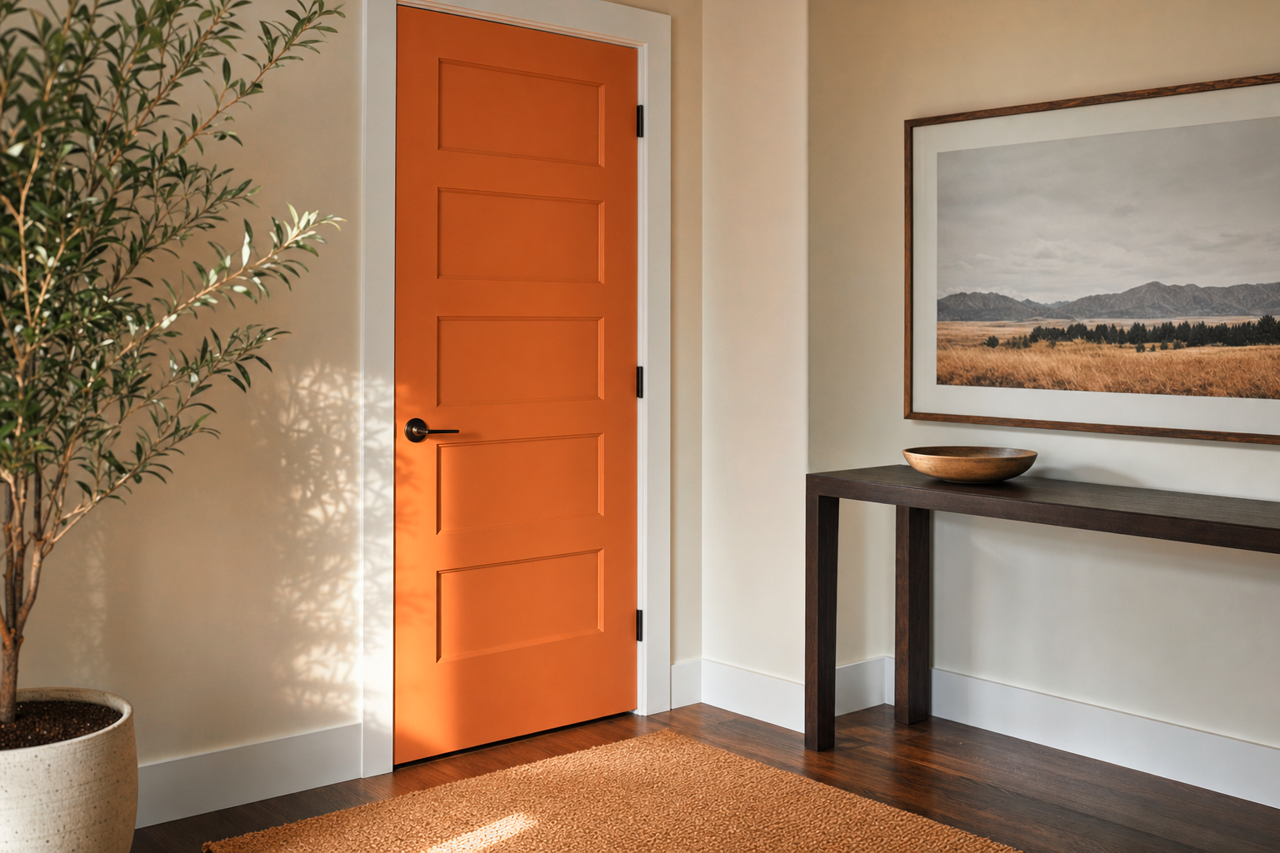 Pumpkin by Benjamin Moore on interior-doors