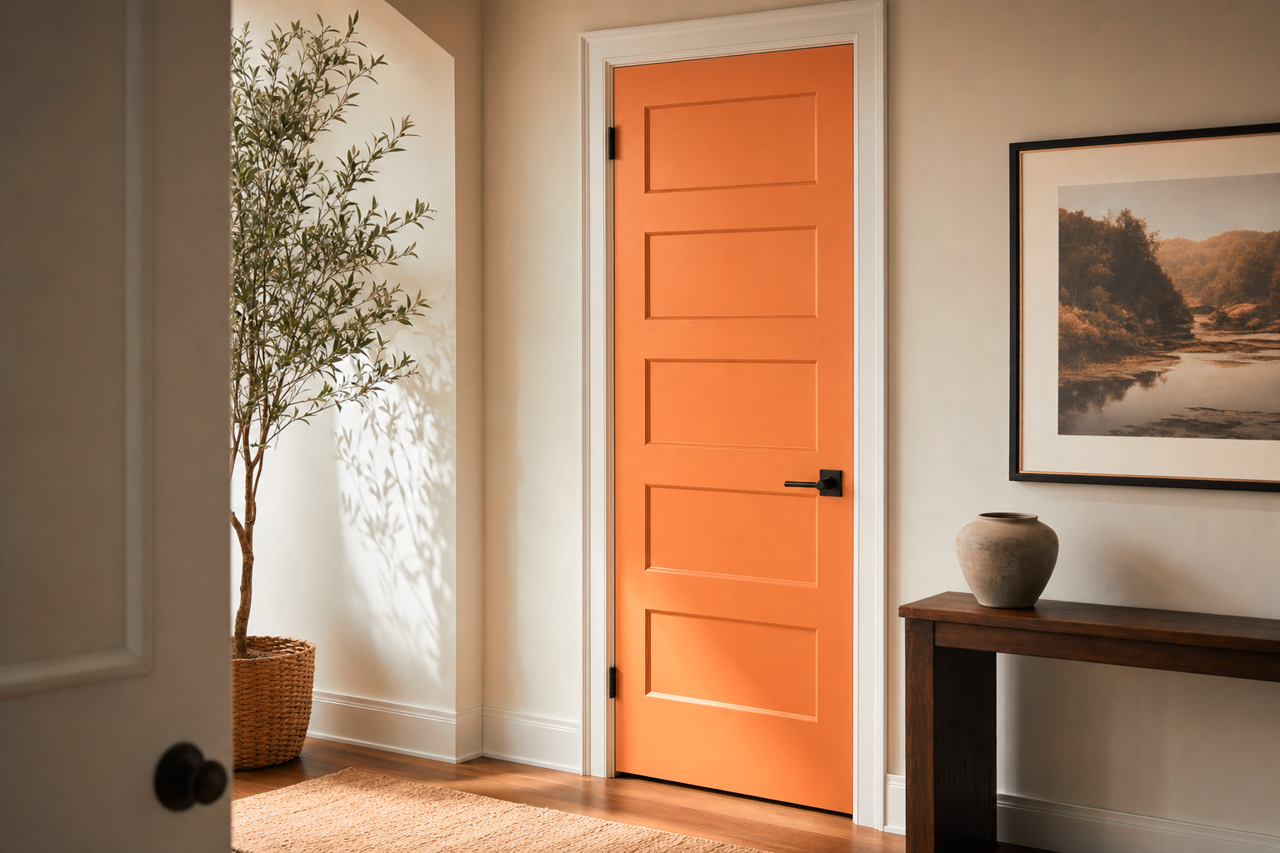 Harvest by Benjamin Moore on interior-doors
