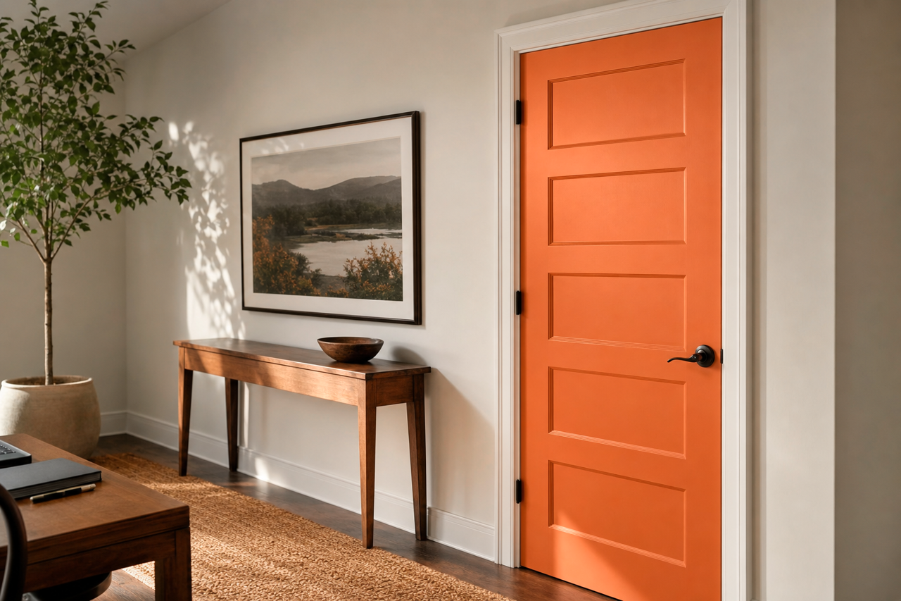 Pumpkin by Benjamin Moore on interior-doors