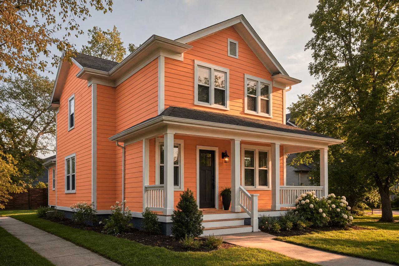 Orange by Benjamin Moore on exterior