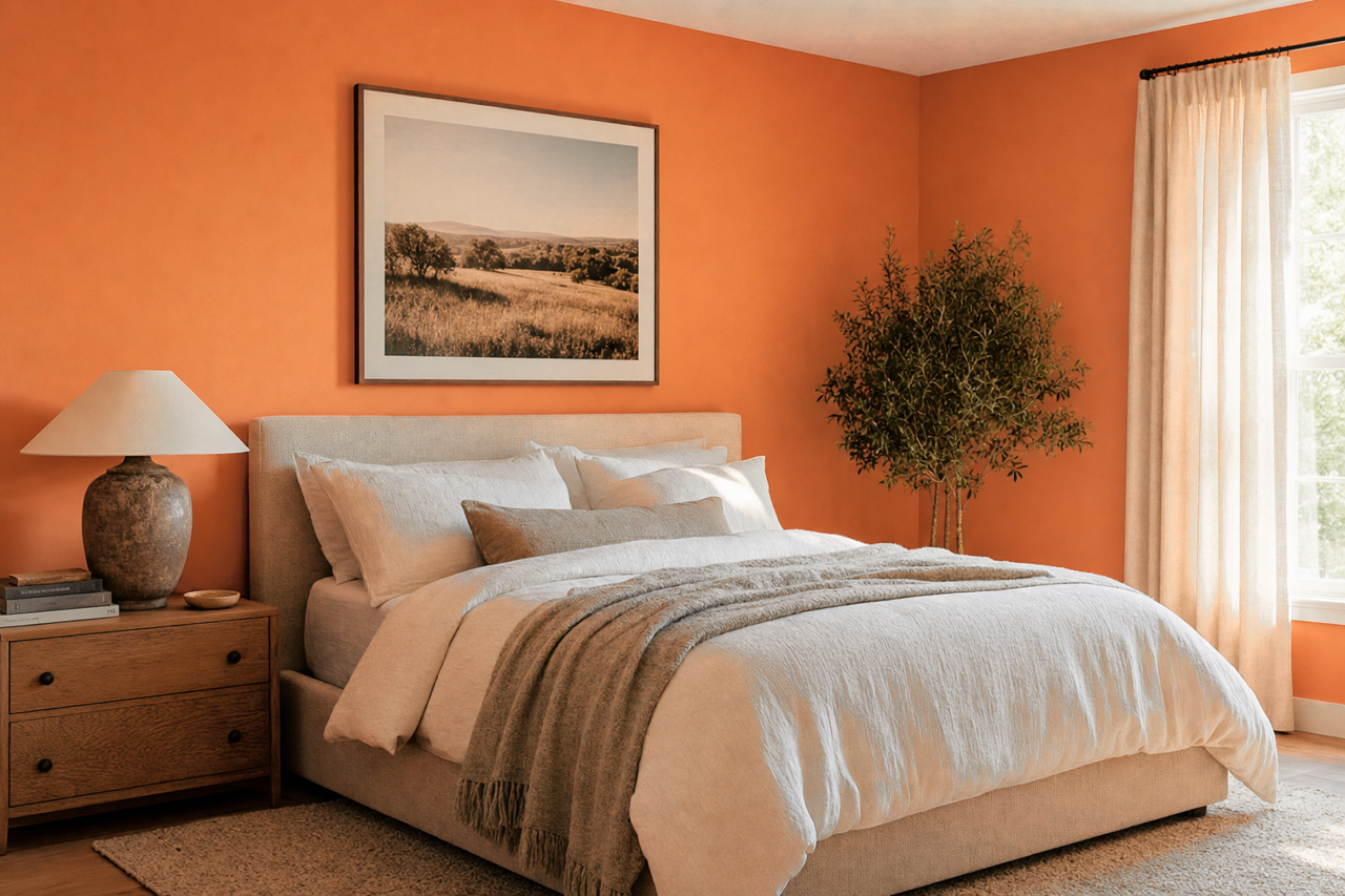 Orange by Benjamin Moore on interiors