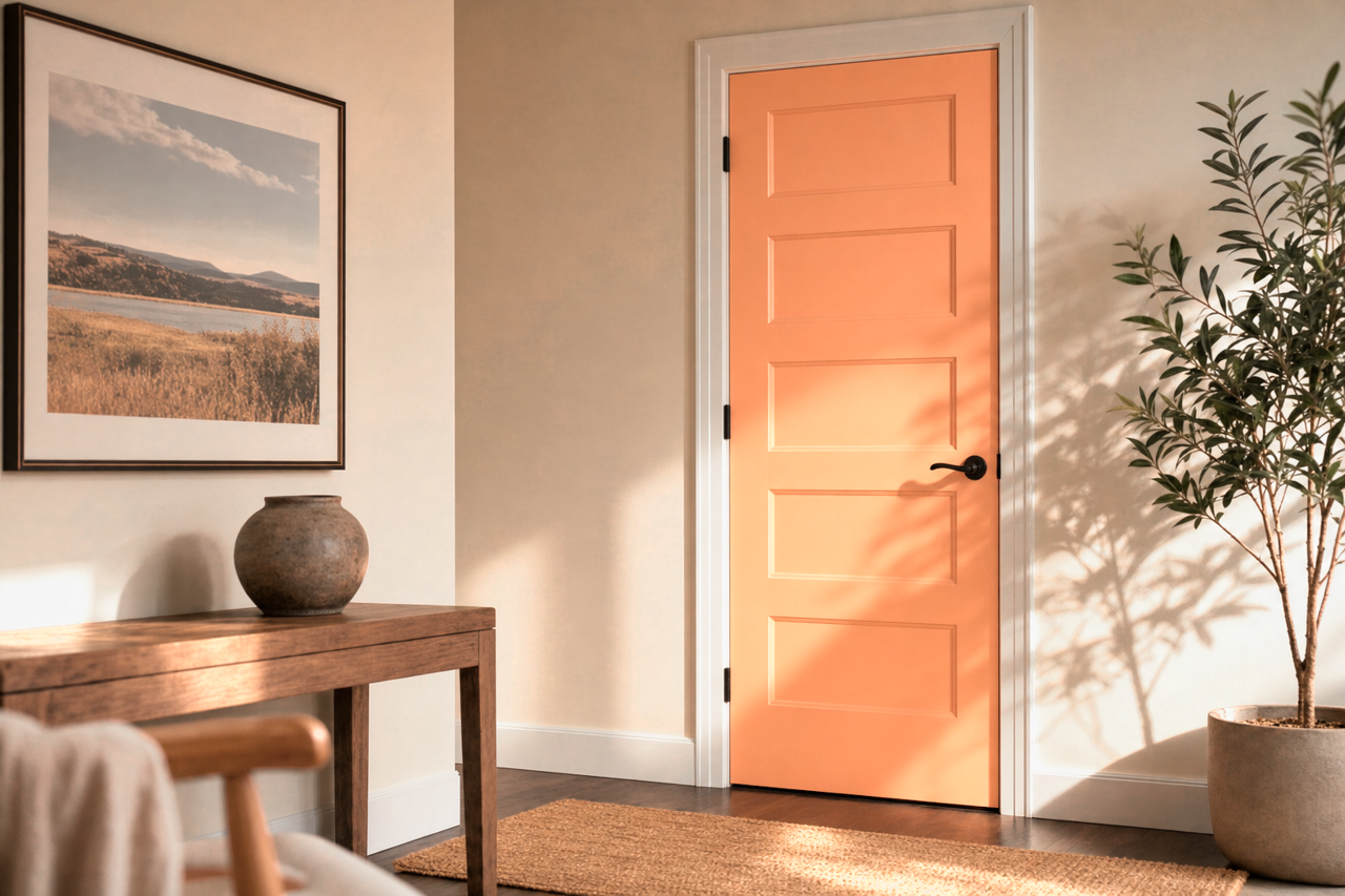 Peachland by Benjamin Moore on interior-doors