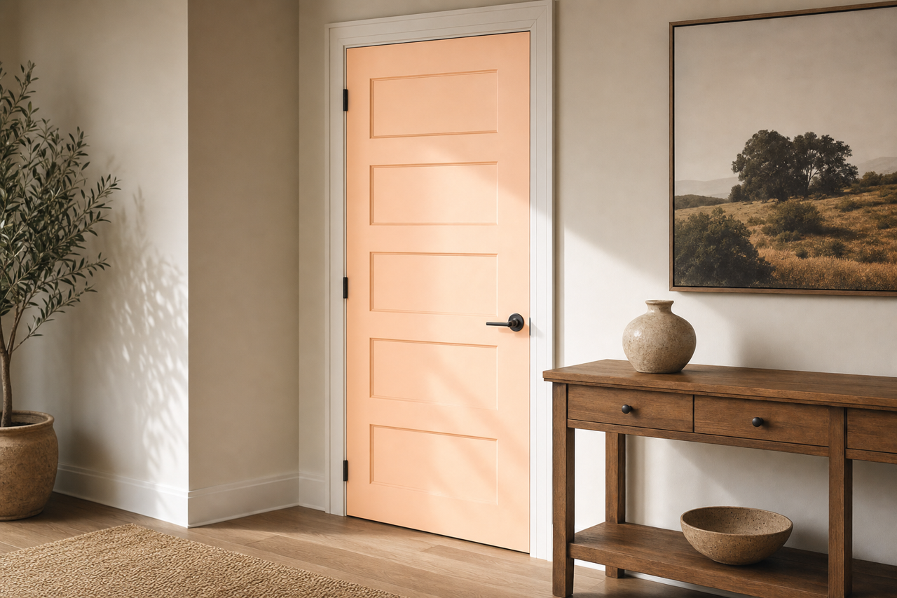 Peach by Benjamin Moore on interior-doors