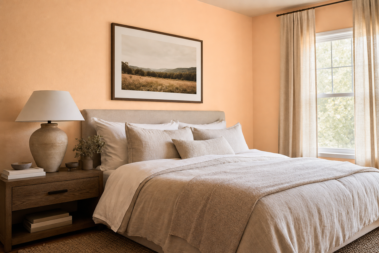 Peach by Benjamin Moore on interiors