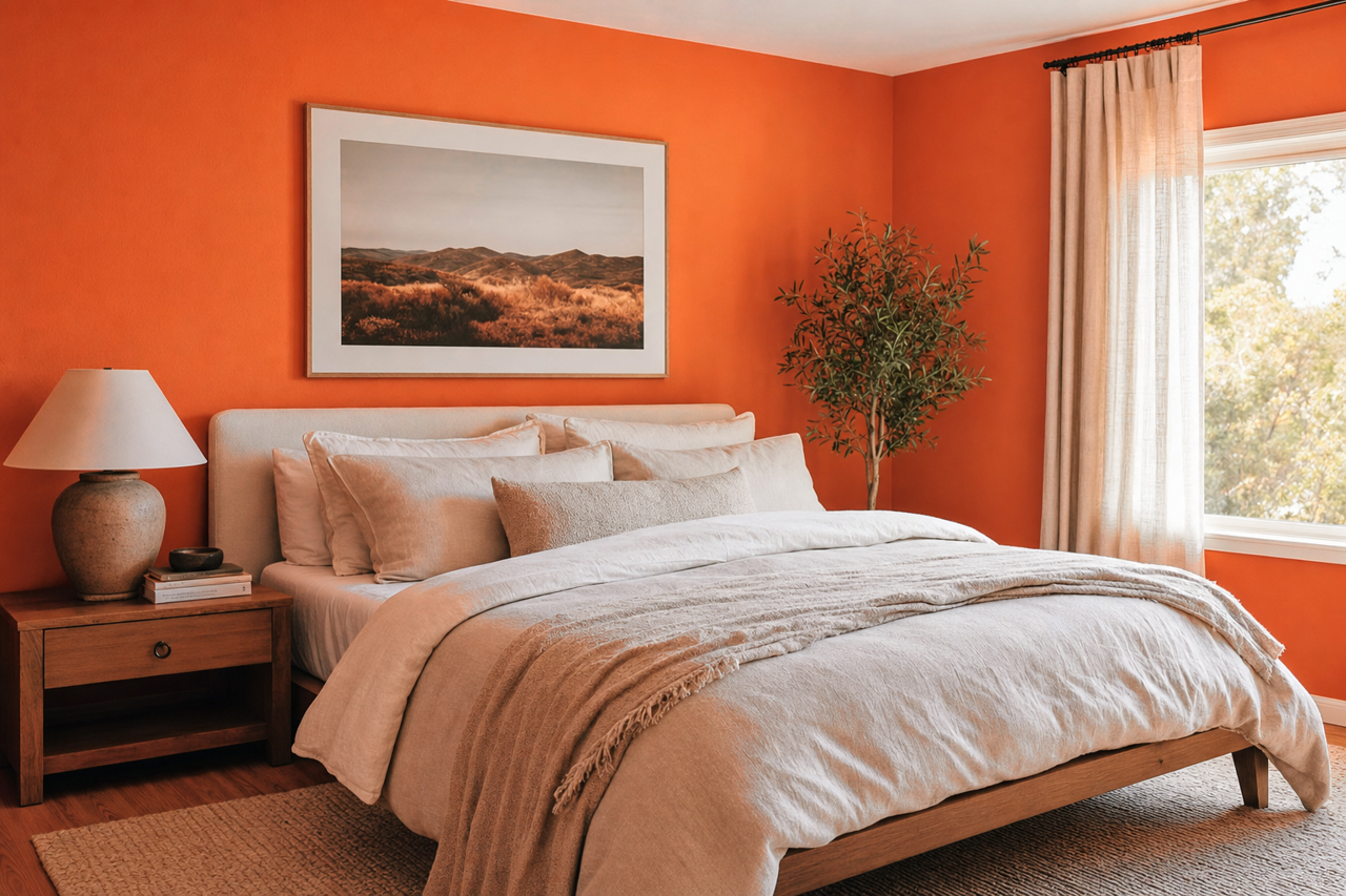 Orange by Benjamin Moore on interiors