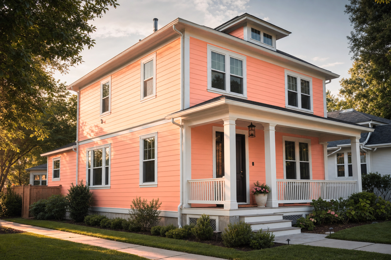 Peach by Benjamin Moore on exterior