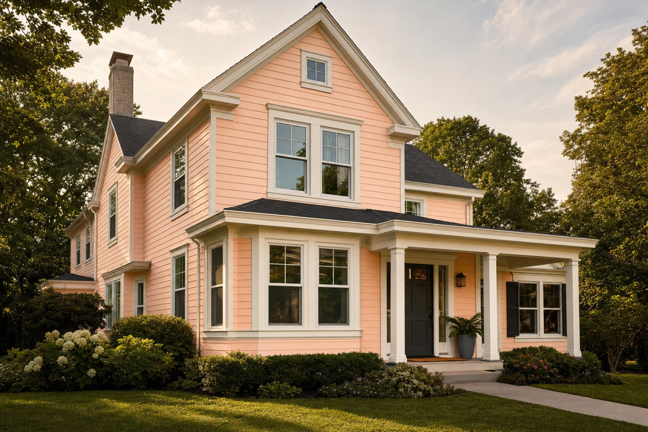 Peach by Benjamin Moore on exterior