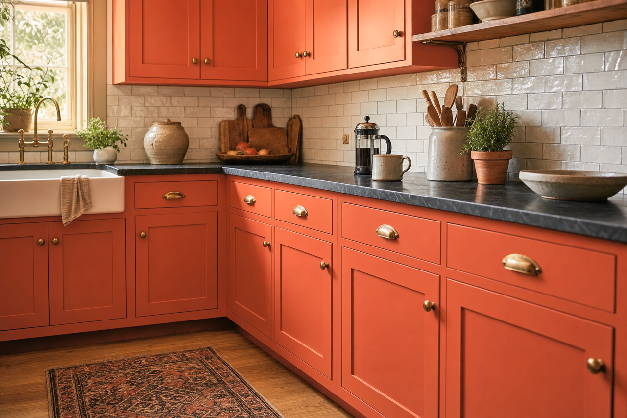 Tropical by Benjamin Moore on cabinets