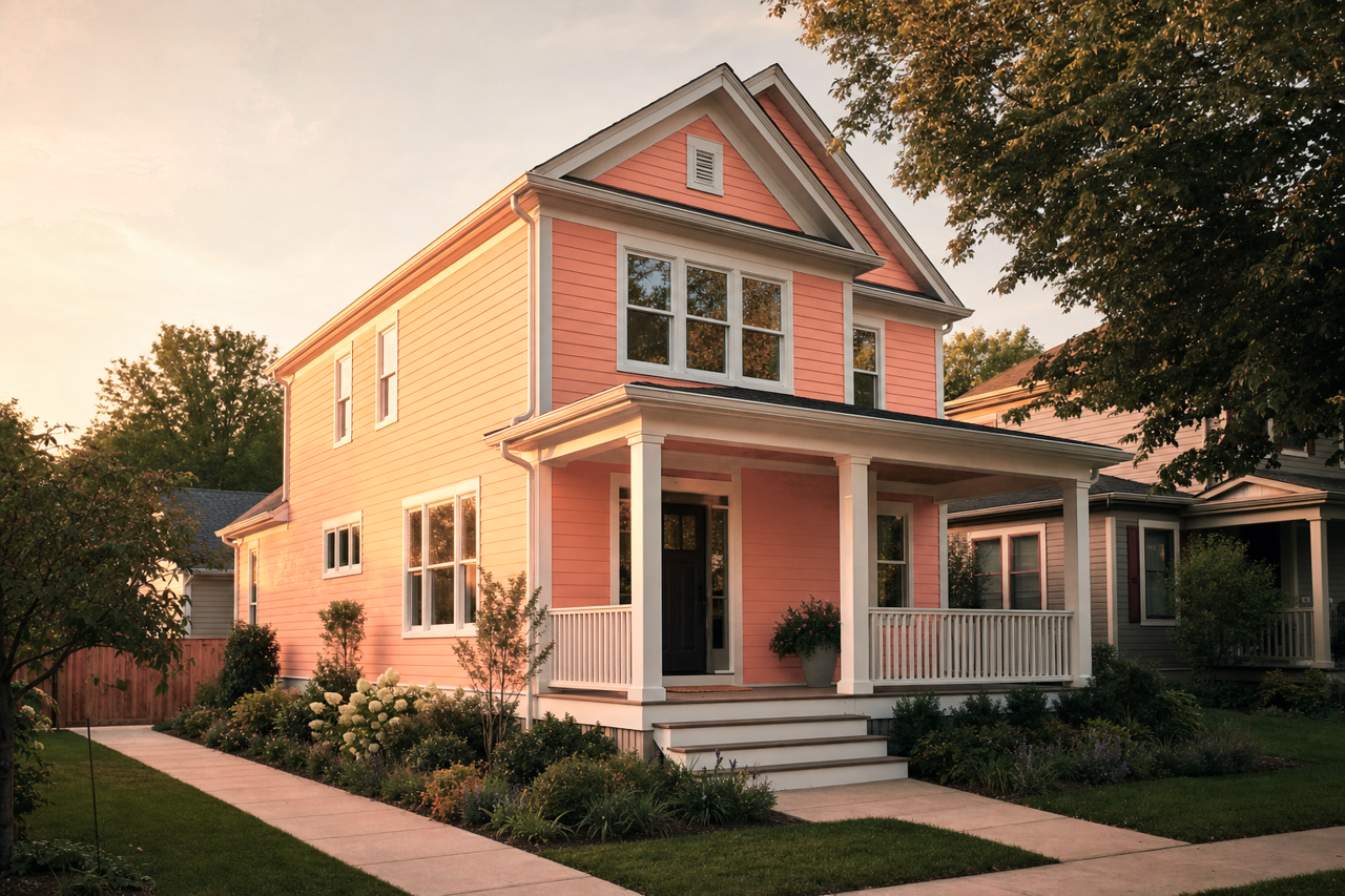 Coral by Benjamin Moore on exterior