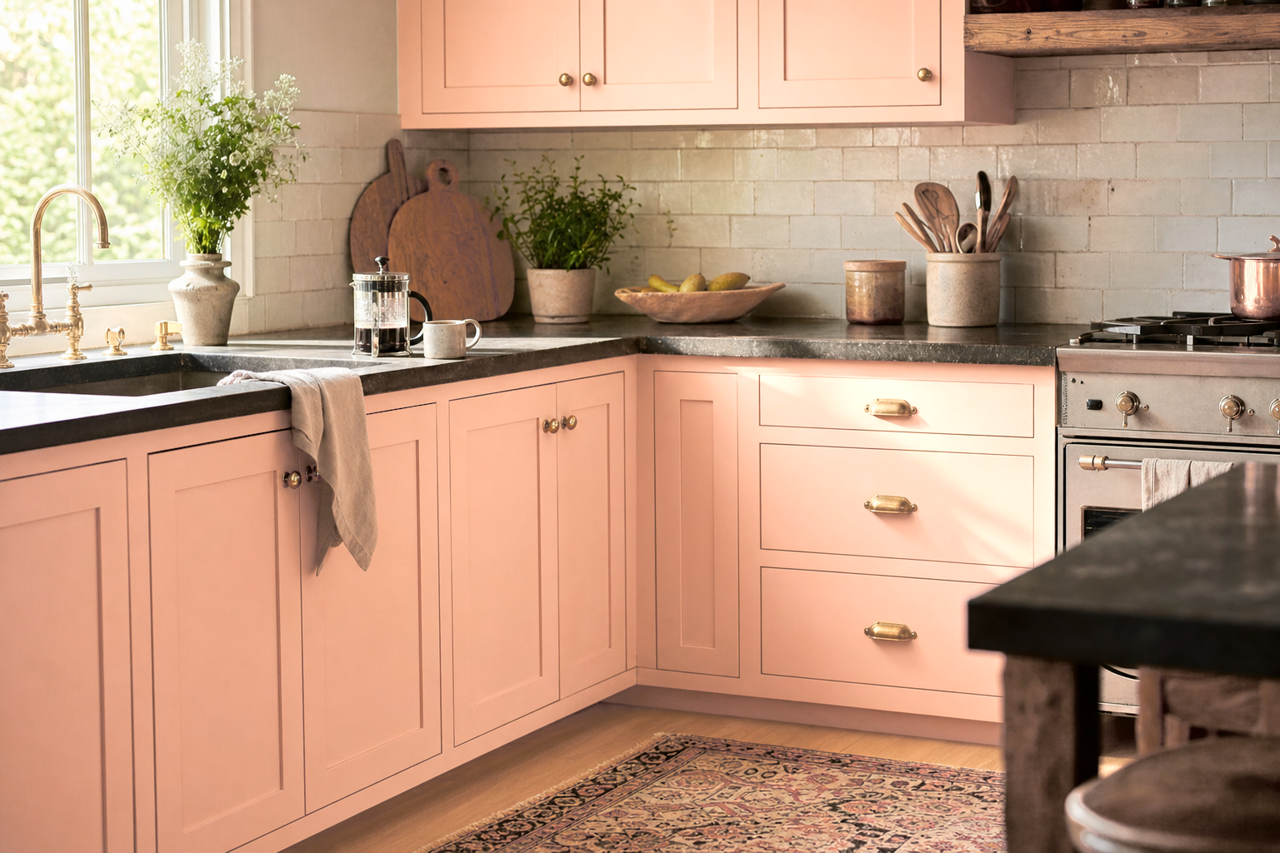 Teacup by Benjamin Moore on cabinets