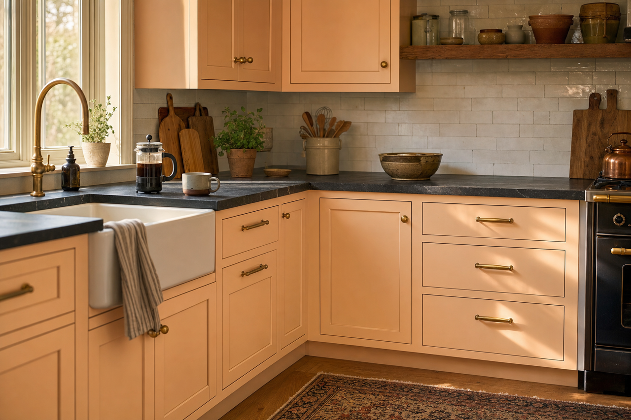 Sunlit by Benjamin Moore on cabinets