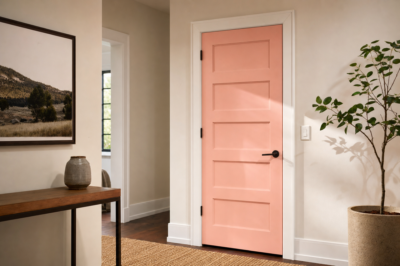 Pearly by Benjamin Moore on interior-doors