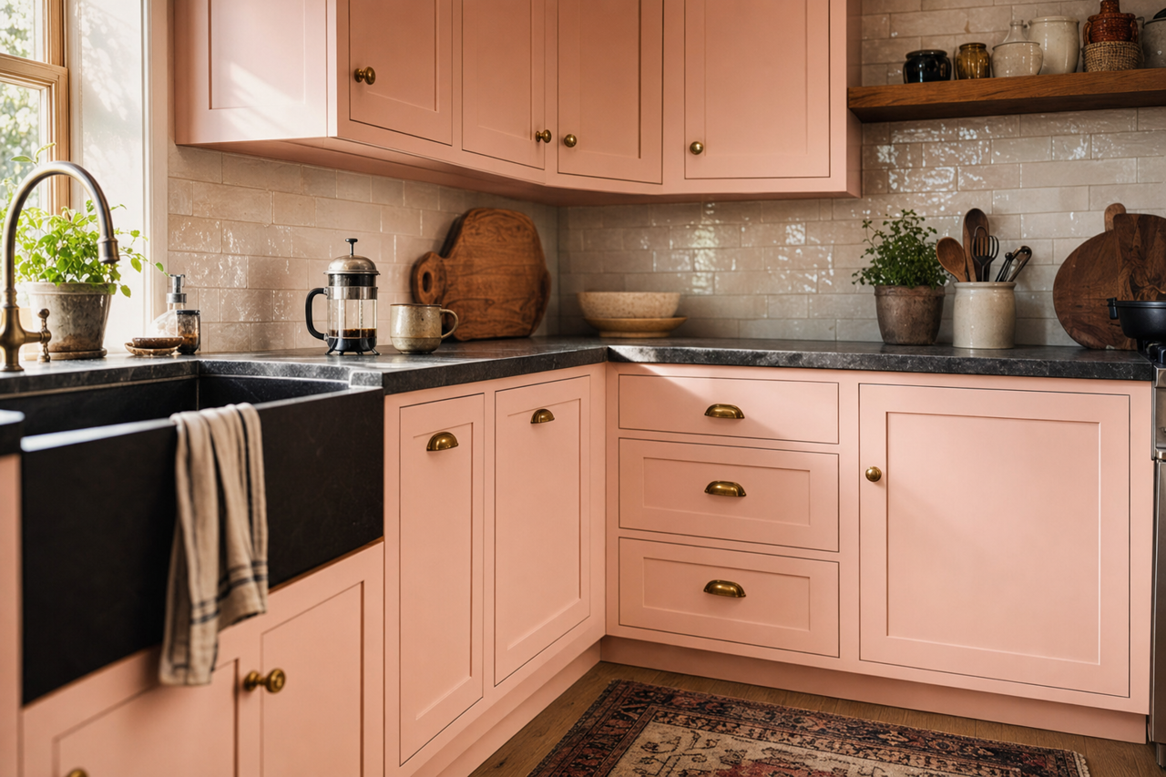 Rose by Benjamin Moore on cabinets