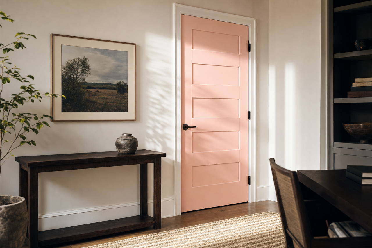 Rose by Benjamin Moore on interior-doors