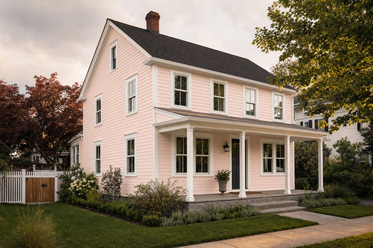 Pink by Benjamin Moore on exterior