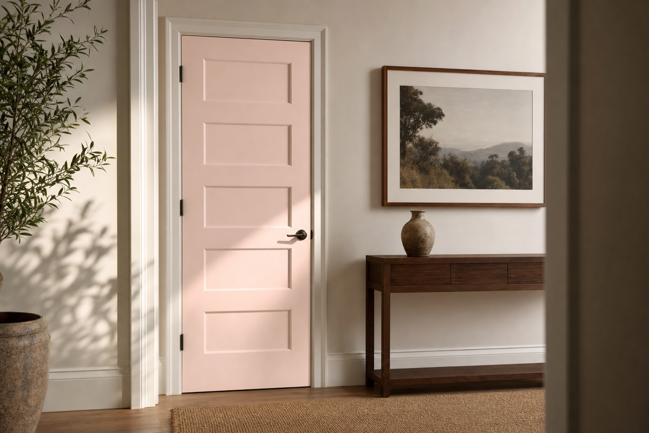 Pink by Benjamin Moore on interior-doors